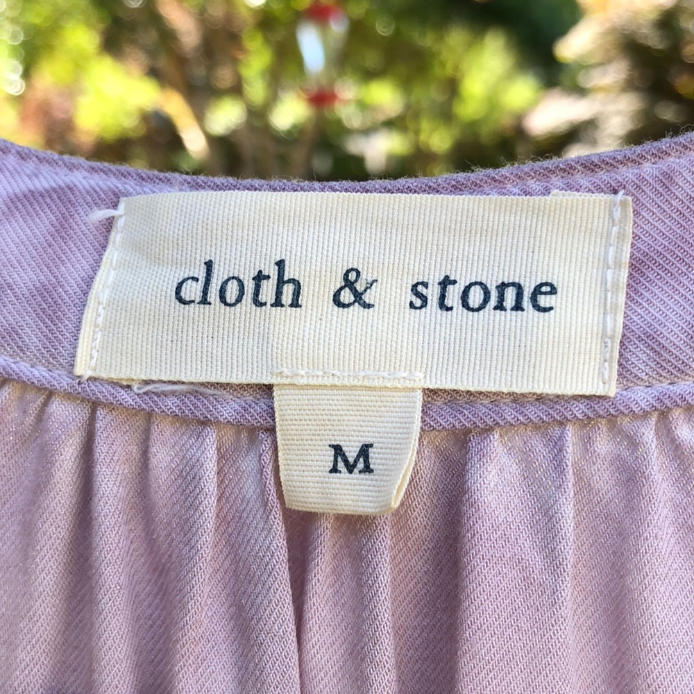 🩷 Anthropologie; Cloth & Stone - Lilac Colored Dress w/Roll-Up Sleeves. Misses M - Picture 2 of 6